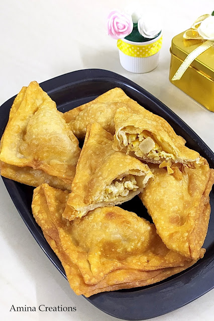 AMINA CREATIONS: EGG SAMOSA RECIPE WITH STEP BY STEP PICS