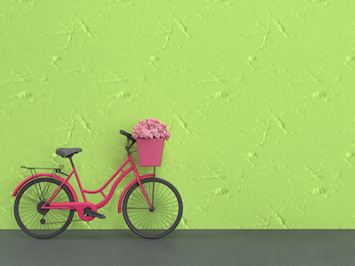 3D Pink bicycle background