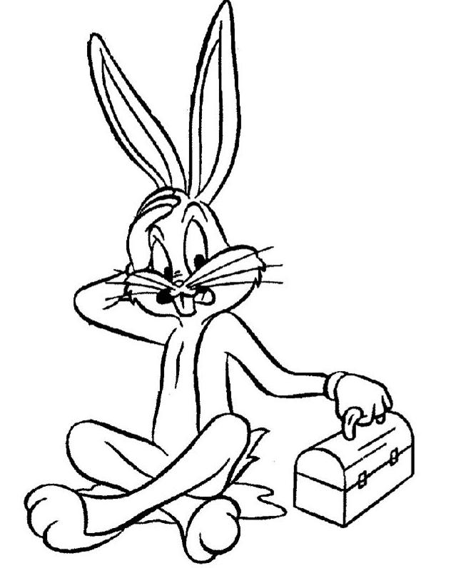 Belajar Mewarnai Gambar Kartun Bugs Bunny Kelinci Lucu Cerdik Usil