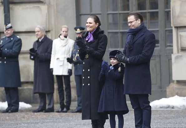 Crown Princess Victoria wore Ida Sjostedt jules coat. Prince Daniel and Princess Estelle attended Princess Victoria's Name Day celebrations