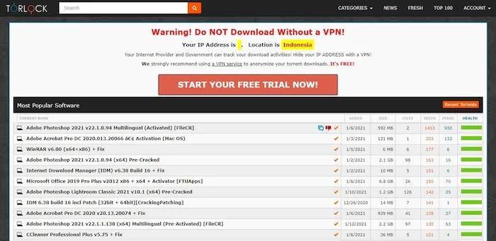Popular and Active Torrent Download Sites Torlock