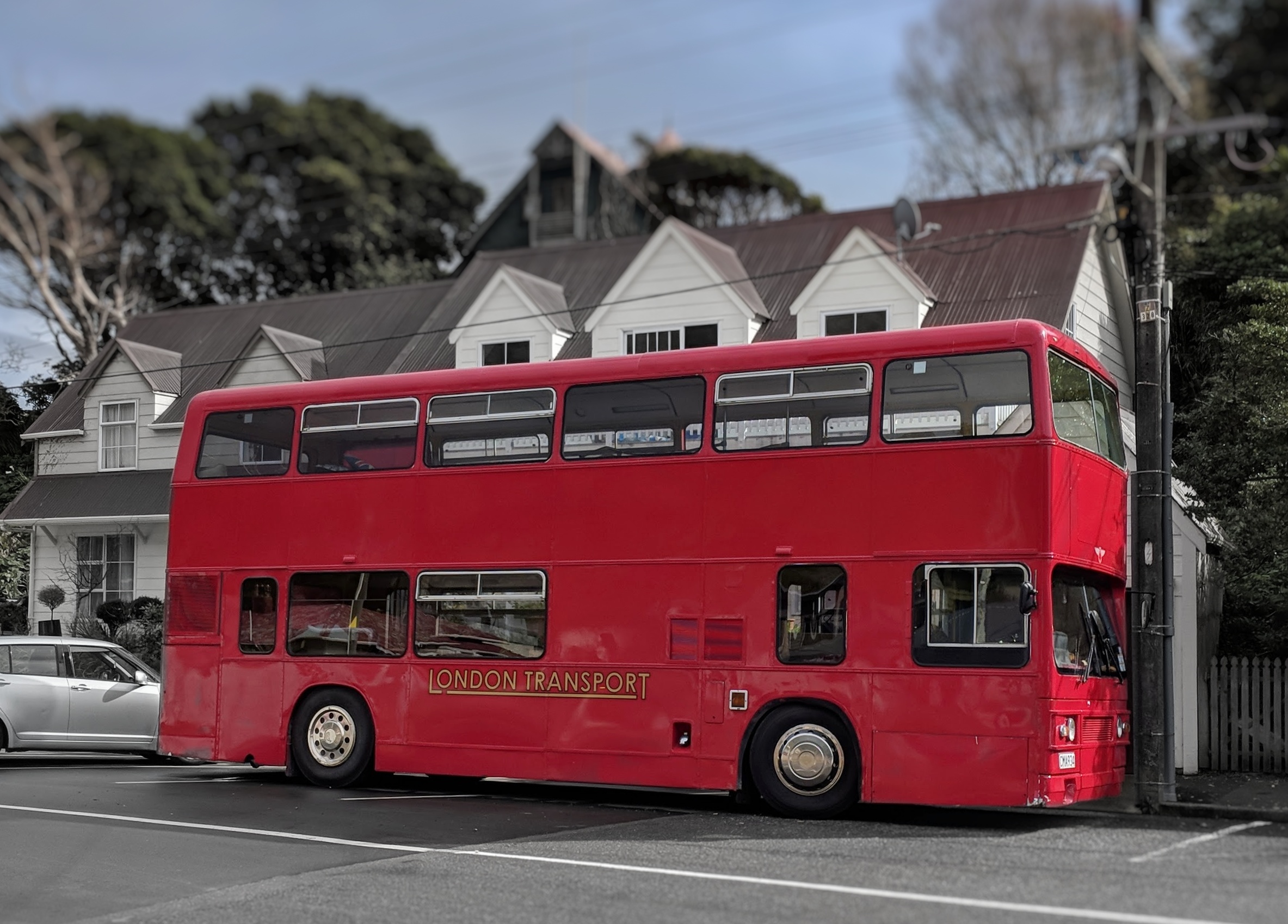 London Routemaster double decker bus in Paekākāriki (Aotearoa / New Zealand)