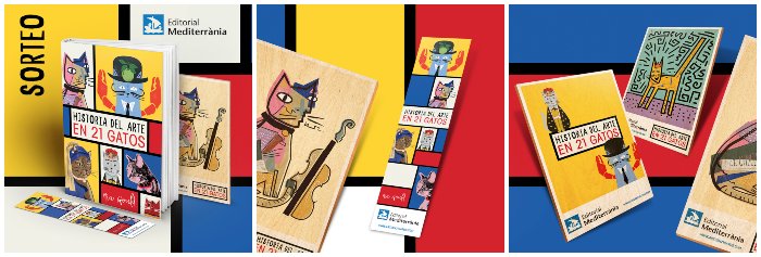 libro ilustrado para niños aprender Historia arte en 21 gatos