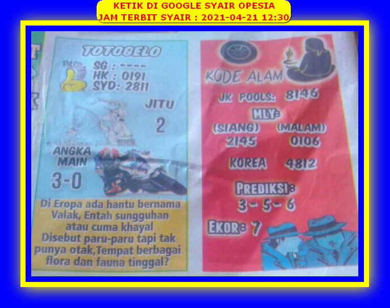 gambar togel syair sgp