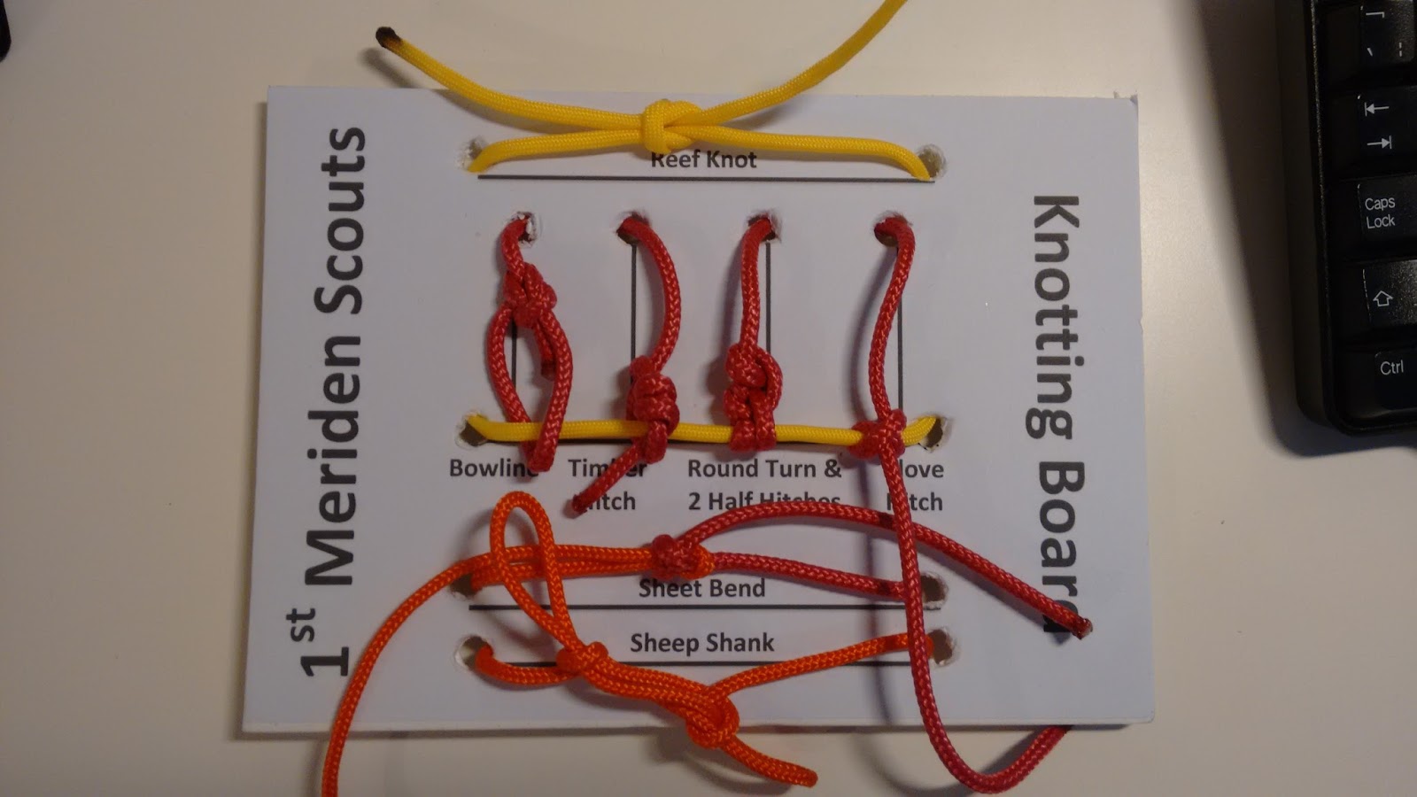 1st Meriden Scouts Knotting Board