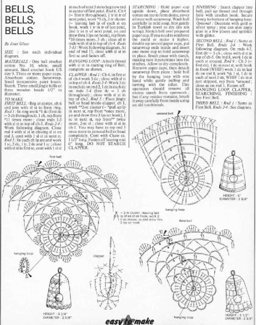 Diagrammes gratuits cloches au crochet 