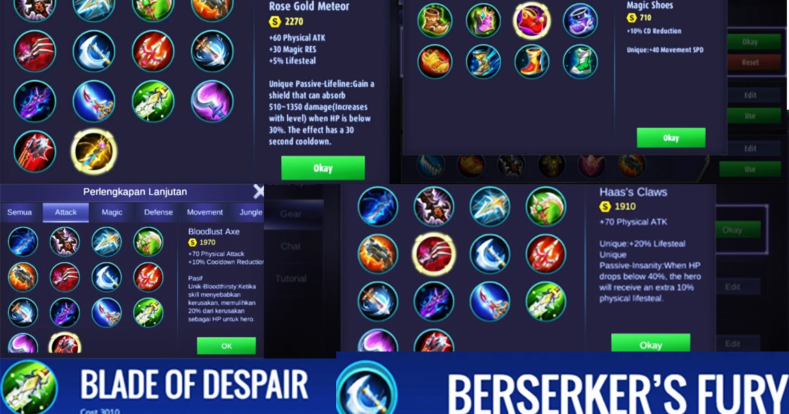 Mobile Legend Item Combination