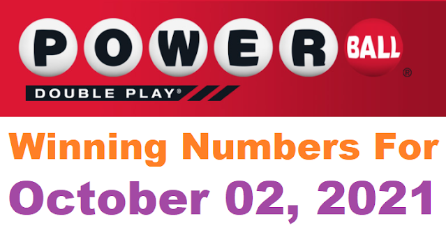 PowerBall Double Play Winning Numbers for October 02, 2021