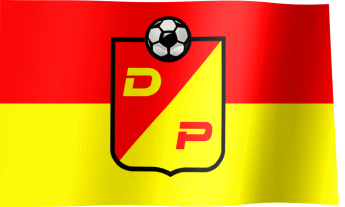 The waving flag of Deportivo Pereira with the logo (Animated GIF)