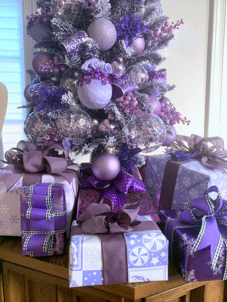 Purple Hues and Me: Purple Flocked Slim Christmas Tree