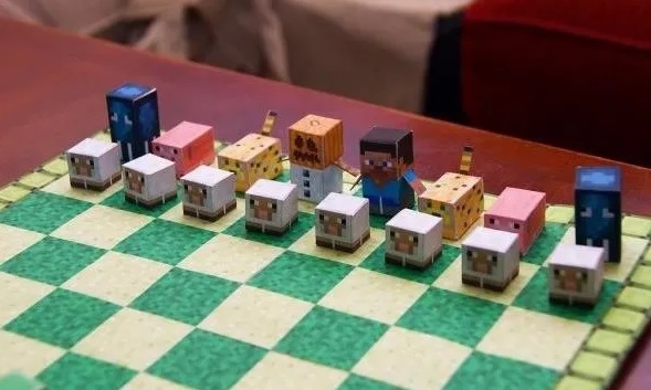 Jogo de tabuleiro para imprimir - Tabuleiro de xadrez com peças