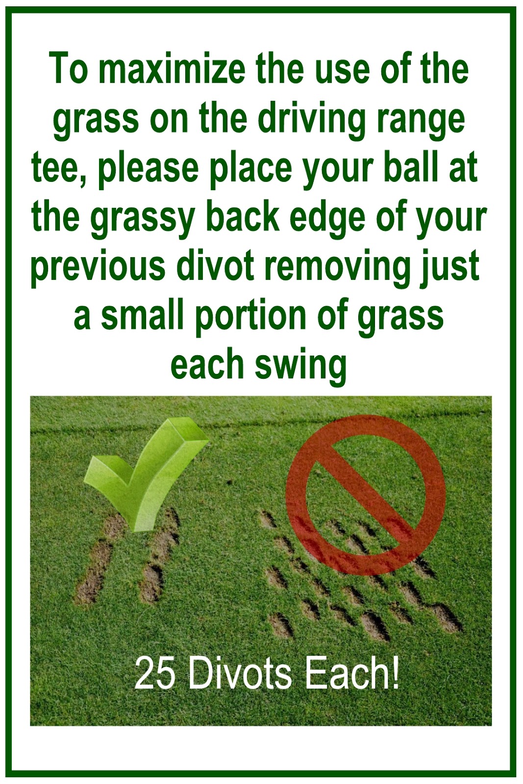 My Time at Stone Creek Golf Club Driving Range Divot Signs