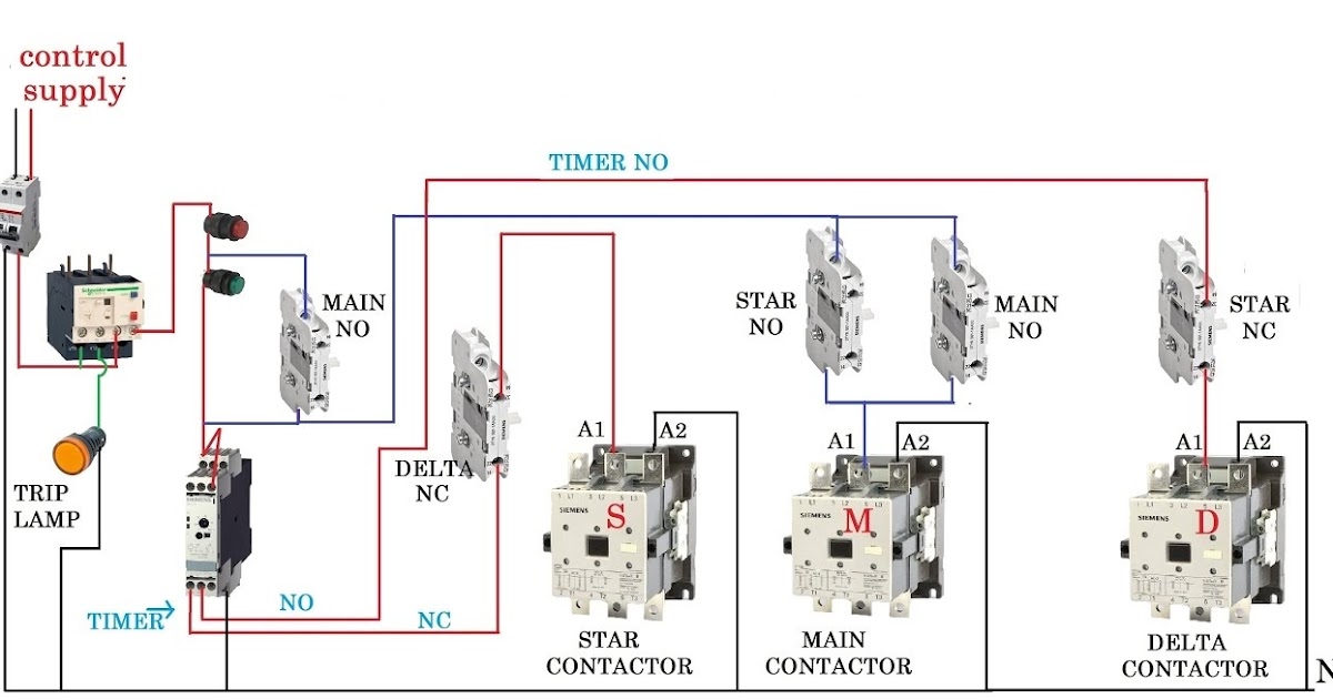 Automatic Star Delta Starter With Timer Wiring Diagram - saveinspire