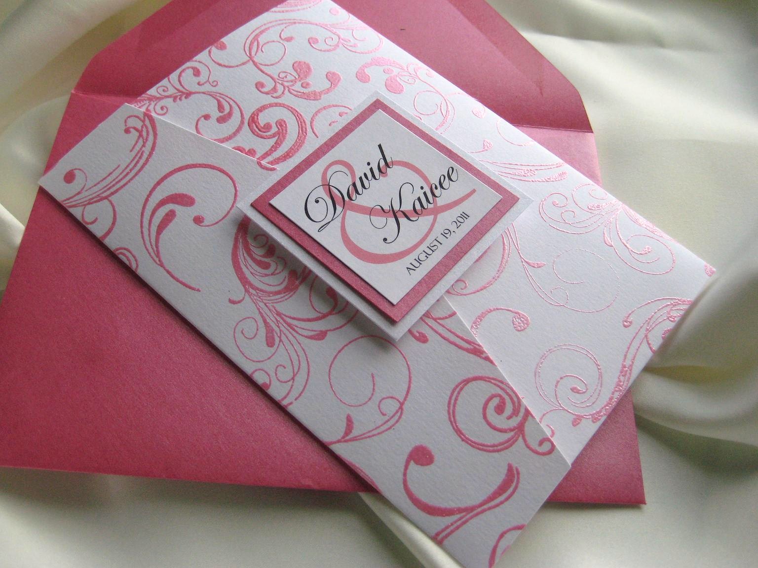 Revelry Invitation Studio Chatter Embossed Pocketfold Invitation