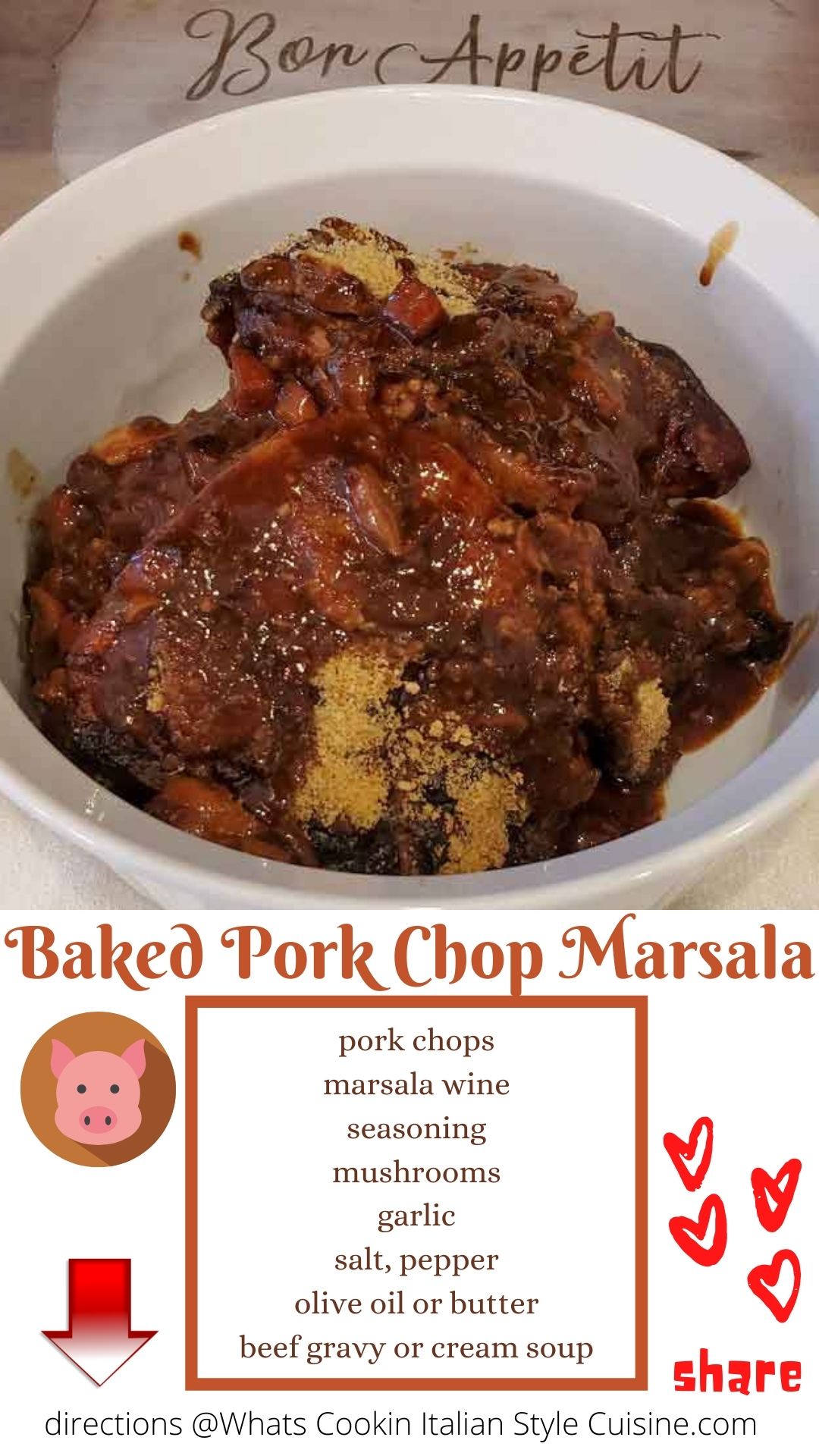 Easy Baked Pork Chop Marsala What's Cookin' Italian Style Cuisine