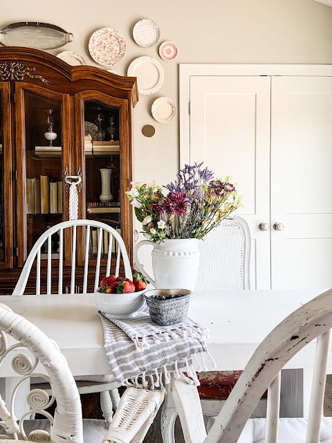 wildflowers on farmhouse table