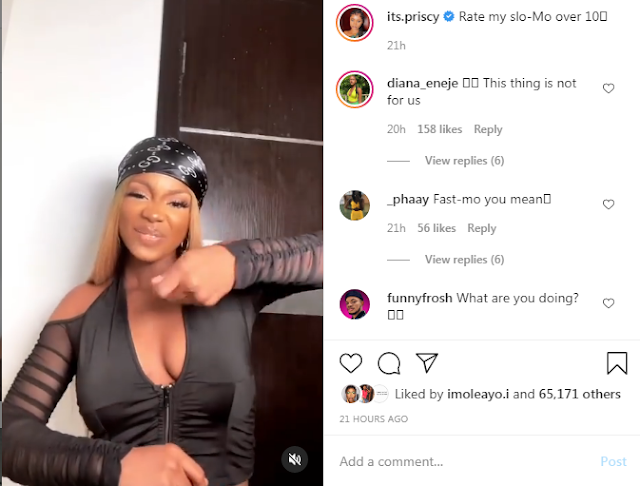 [Video] "What Are You Doing 😭🤣?"- Reaction As Prisiclla Ojo Joins 'Slow Mo' Dance Challenge 