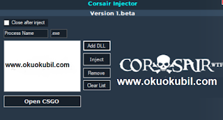 Corsair v1.0 Beta DLL Injector Programı İndir Mart 2020