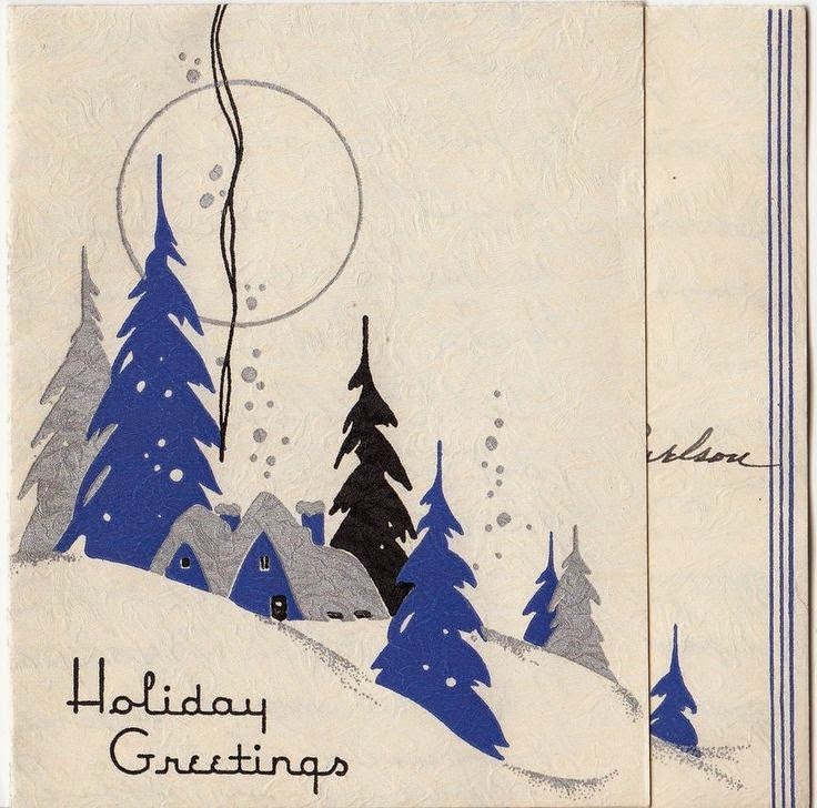 Παλιές κάρτες art deco για τα Χριστούγεννα