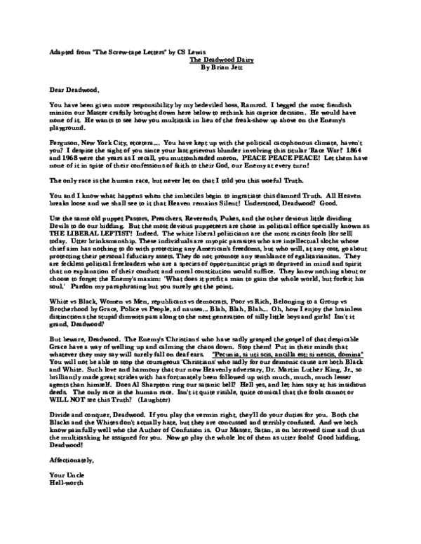 The Screwtape Letters Pdf Thankyou Letter