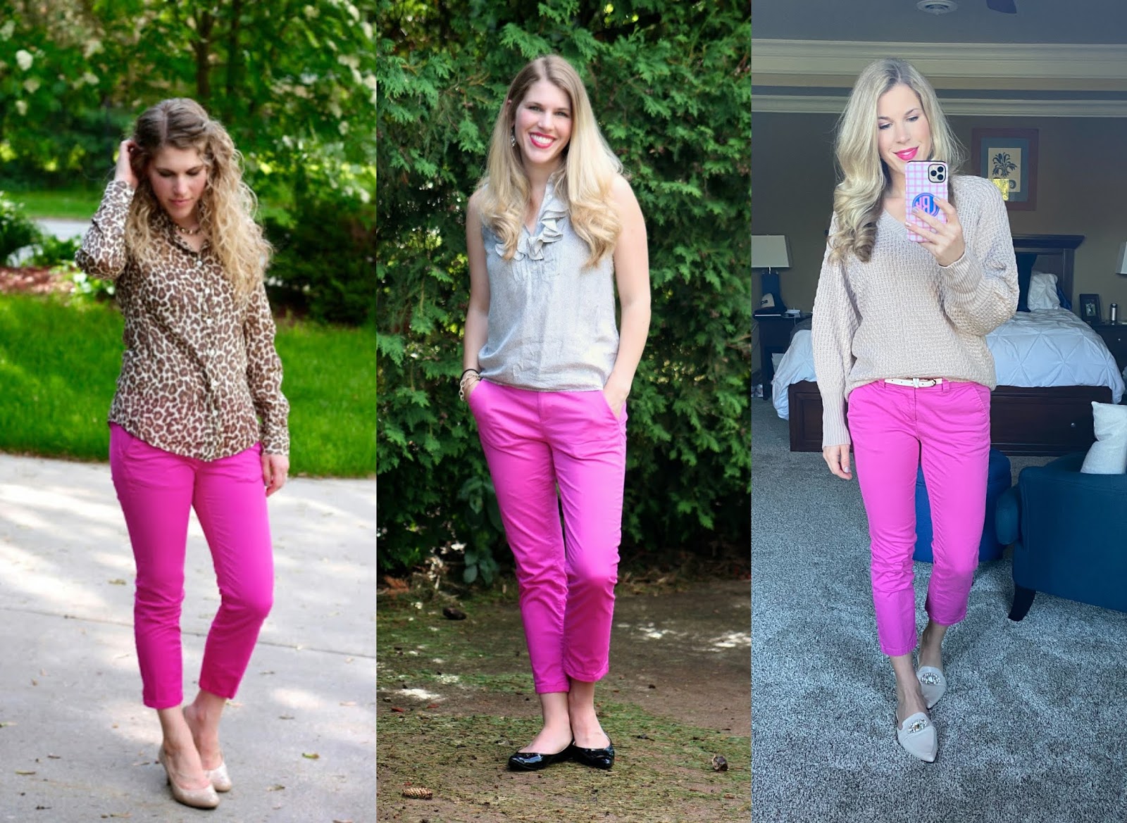 How to Wear Bright Pink Pants & Confident Twosday Linkup - I do deClaire