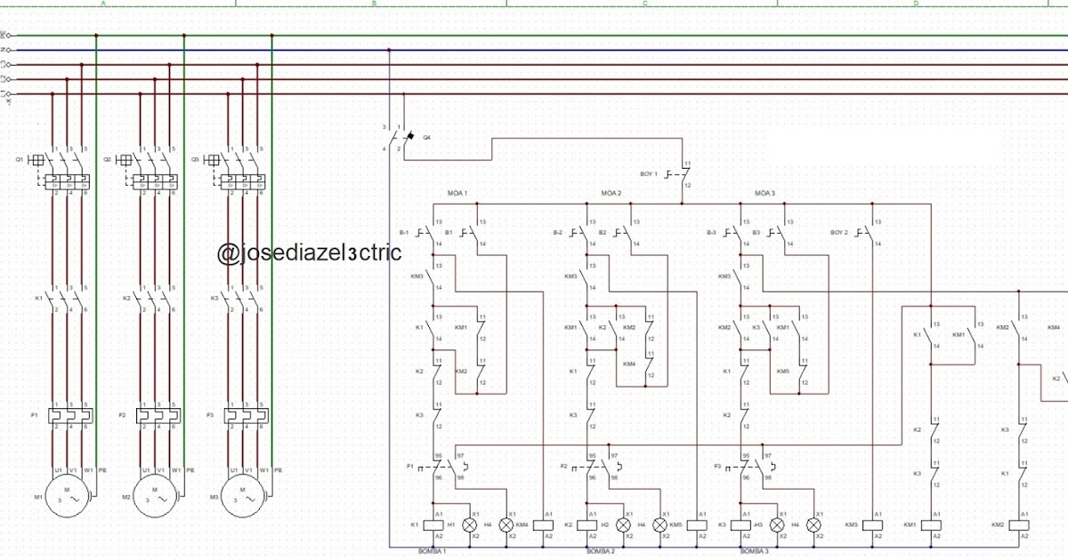 Diagramas de Control de Bombas Manual-Automático en CADe Simu - José