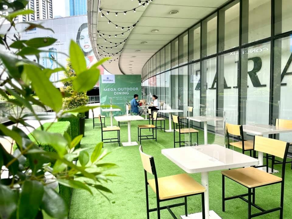 SM Malls transformed their open spaces into al fresco dining areas It