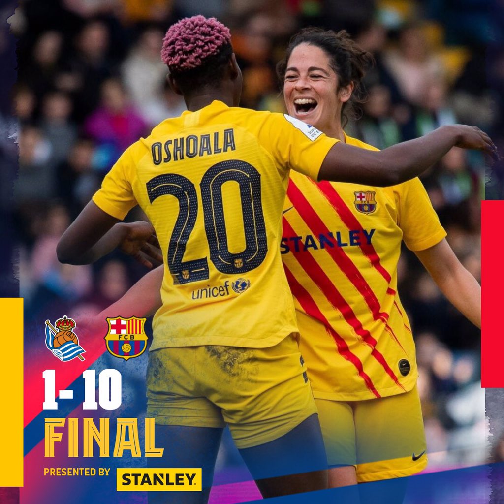 Sociedad 1-10 Barcelona, Oshoala Scores, Barca Win Super Cup Final