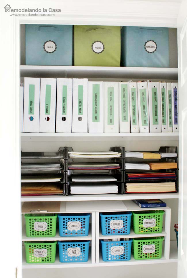 Home Office Storage And Organization Remodelando La Casa Office Closet Organized With Dollar General Storage Solutions
