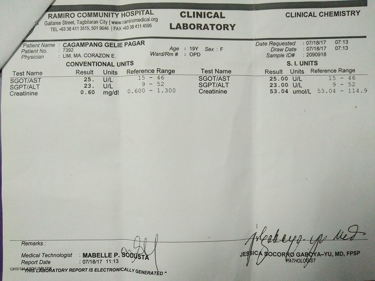Miracle Food "Purple Corn" 100 Normal Laboratory Test Result of Lupus