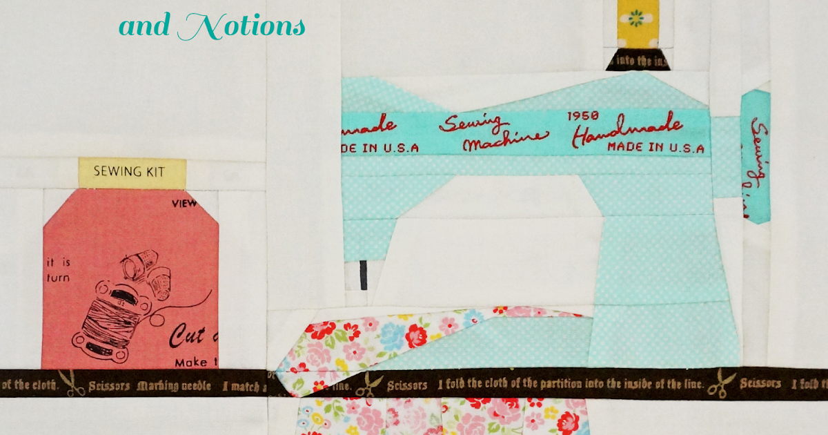 Charise Creates Vintage Sewing Machine and Notions Paper Piecing Pattern