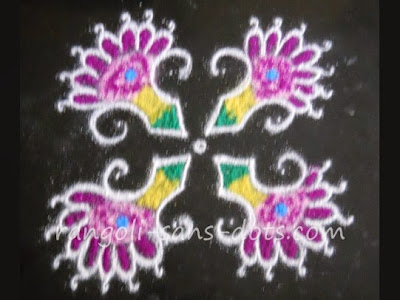Small rangoli with dots | Kolam by Sudha Balaji