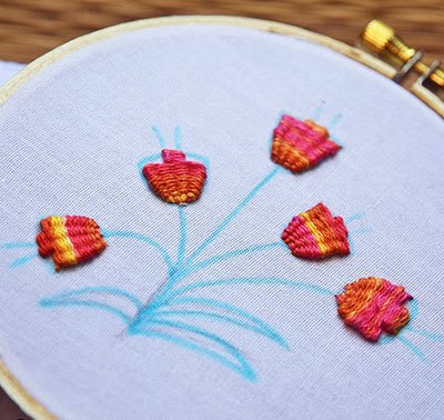 Hướng dẫn thêu hoa tulip - Hình4