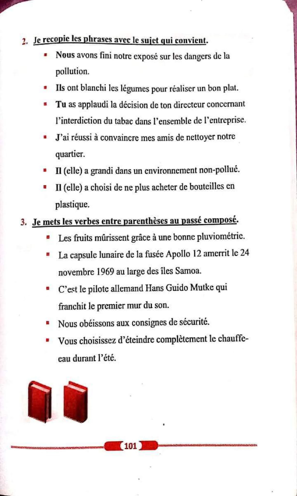 حل تمارين صفحة 107 الفرنسية للسنة الأولى متوسط الجيل الثاني