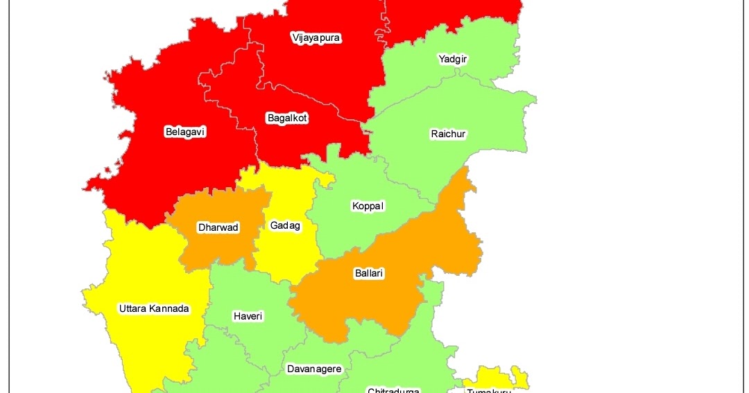 Covid19 Active Cases on Map of Karnataka(District) as on 27.04.2020 KSGE