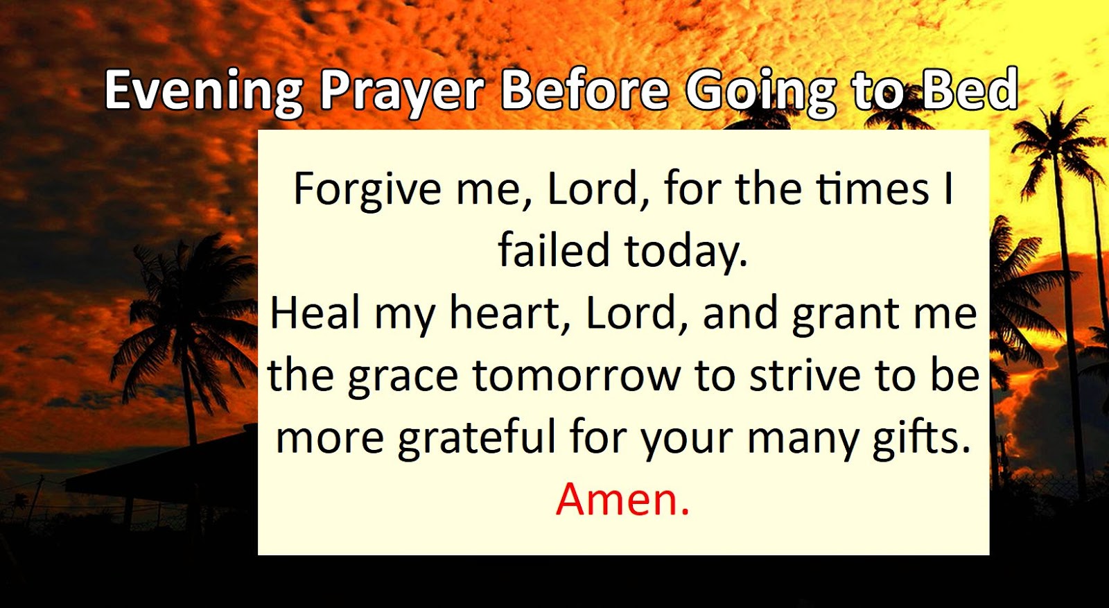 Evening Prayer Before Going to Bed!