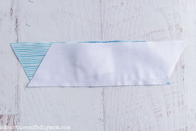 two fabric strips sewn together