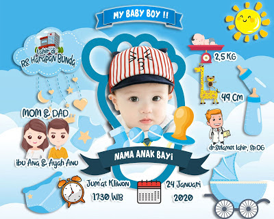 Download Desain Biodata Bayi Unik Dan Lucu Cdr Psd Vector Ai Wsm Project