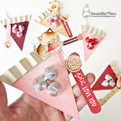 Pie Love You Treats by Samantha Mann for Newton's Nook Designs, Sweet Treats Blog Hop, Valentine's Day, valentines, heat embossing, Distress Inks, #newtonsnook #valentinesday #pies #pie #sweettreatsbloghop #treatbox