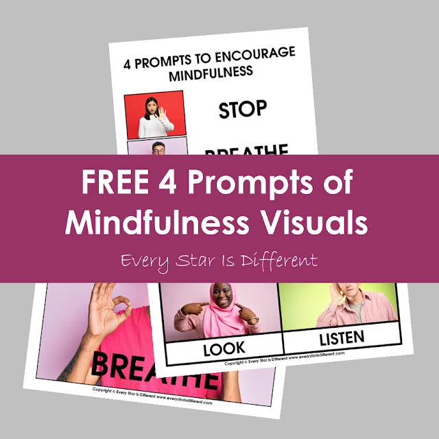 FREE 4 Prompts to Encourage Mindfulness in Children Visuals