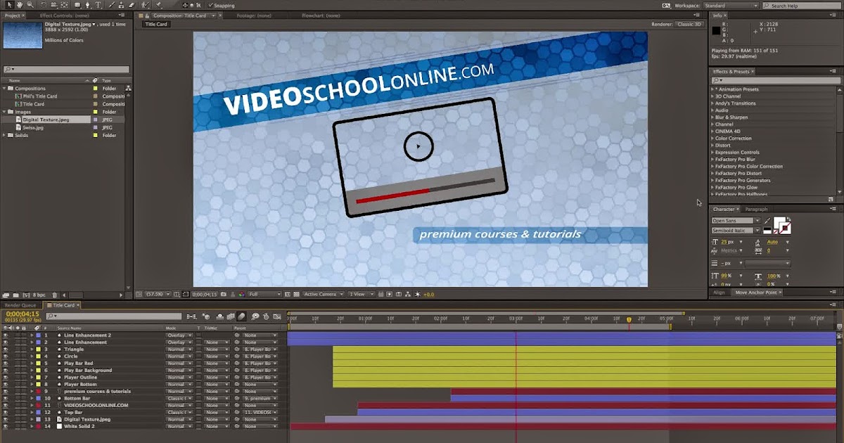 كورس شرح كيفية تحريك الرسوم الثابتة عن طريق الكي فريم باحترافية في الافتر افكت