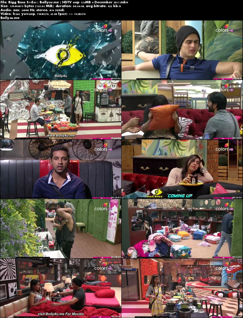 Bigg Boss S11E65 HDTV 480p 130MB 04 Dec 2017 Download