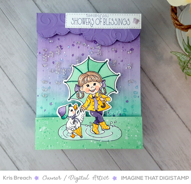 Magic rain shaker card, imagine that digistamp, magical rain shaker