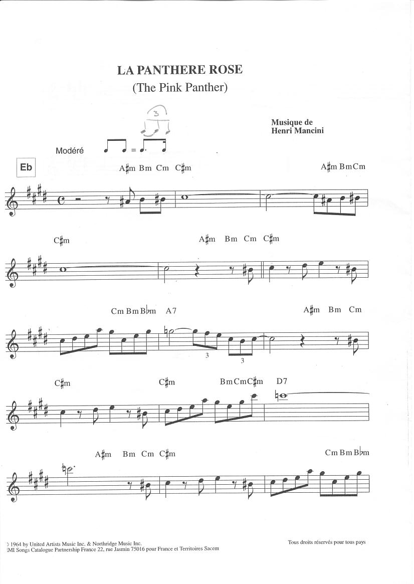 Saxophone Sheet Music Rozowa Pantera