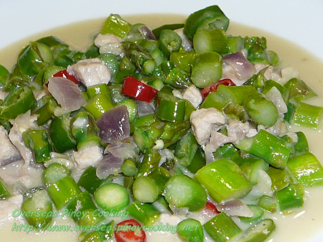Asparagus with Coconut Milk, Pinoy Gising Gising Style