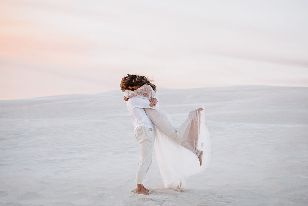 to the aisle australia | run away with me boho styled shoot perth Jypsea photography perth weddings sand dunes elopement bridal gowns hair makeup florals styled boho