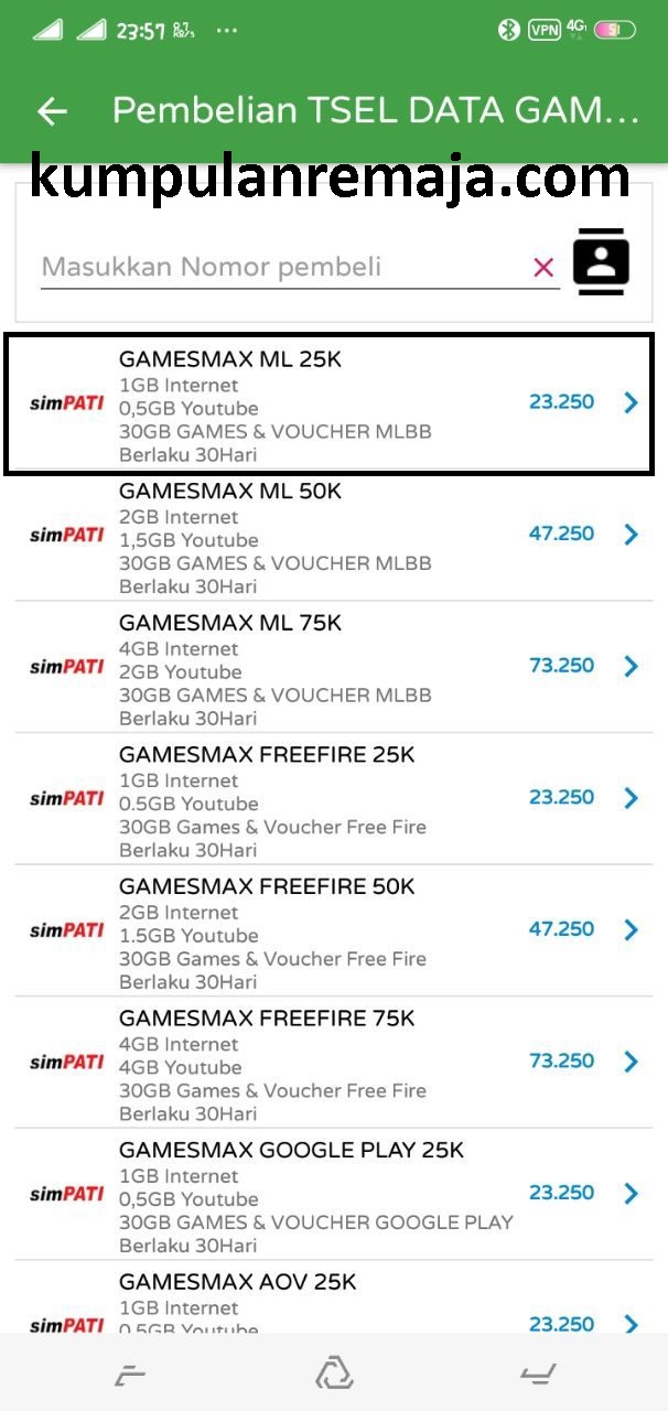 Cara Beli Paket Gamesmax Telkomsel 32gb Harga 25k Kumpulan Remaja