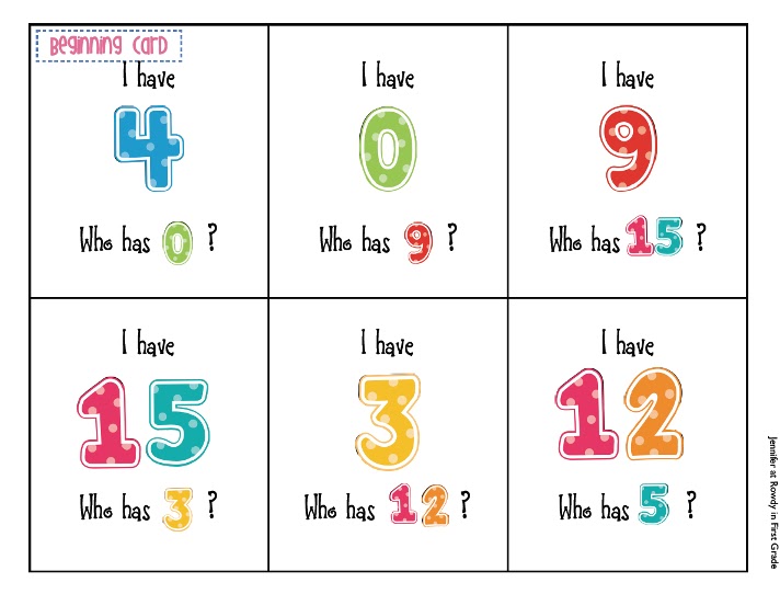 Les créations de Stéphanie: I have... Who has...?