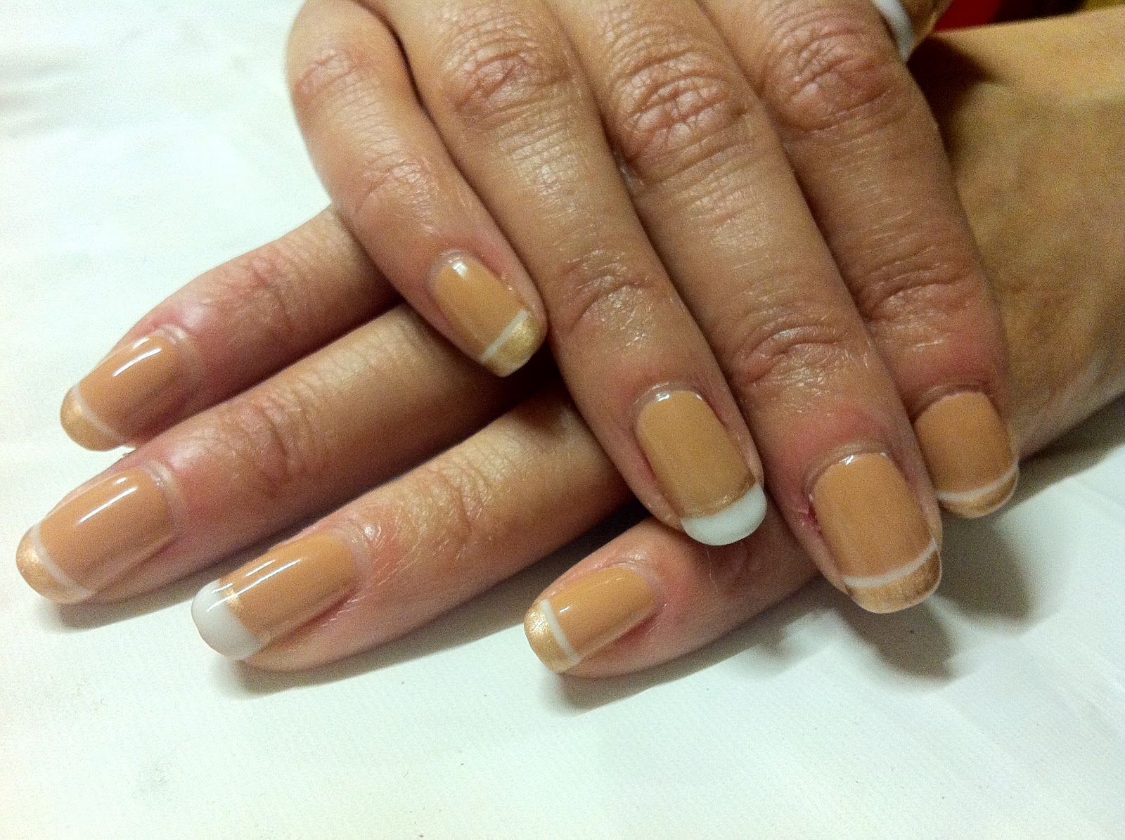 Gold Shellac Nail Art with Rhinestones - wide 1
