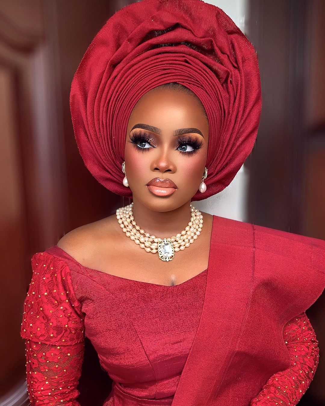 Most beautiful 2021 Nigerian bridal makeup and gele styles